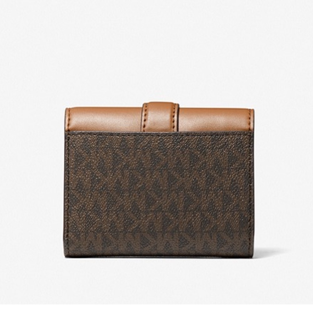 MICHAEL KORS CARMEN MEDIUM LOGO AND FAUX LEATHER WALLET BROWN - Picture 3 of 16